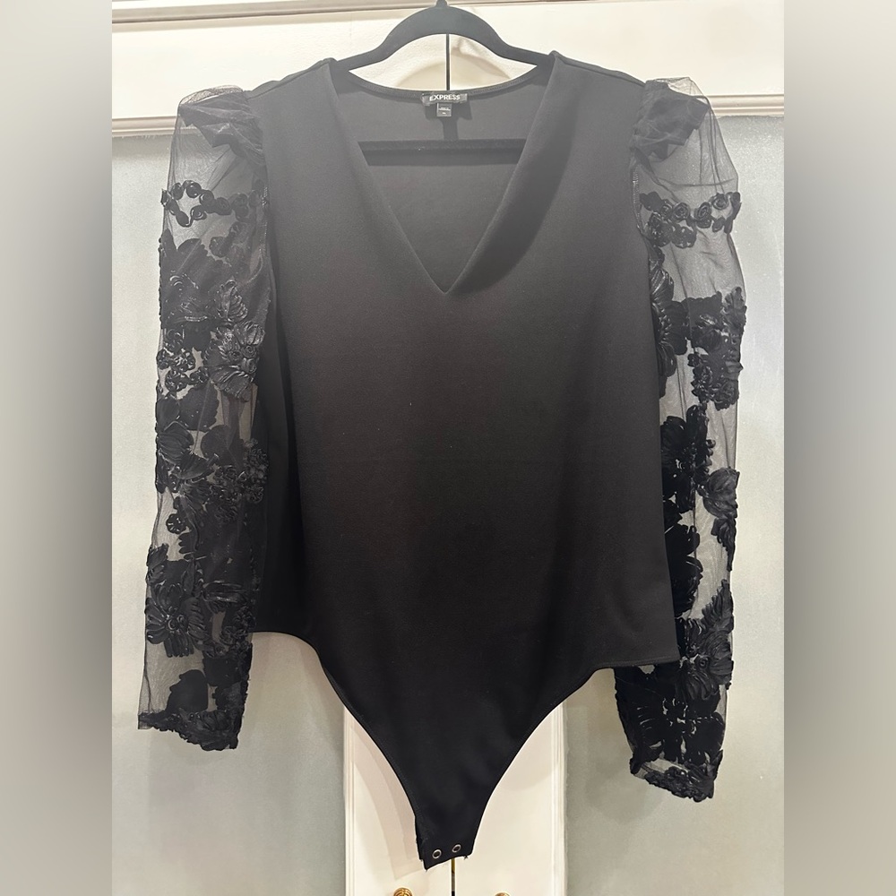 Express Black Lace Bodysuit